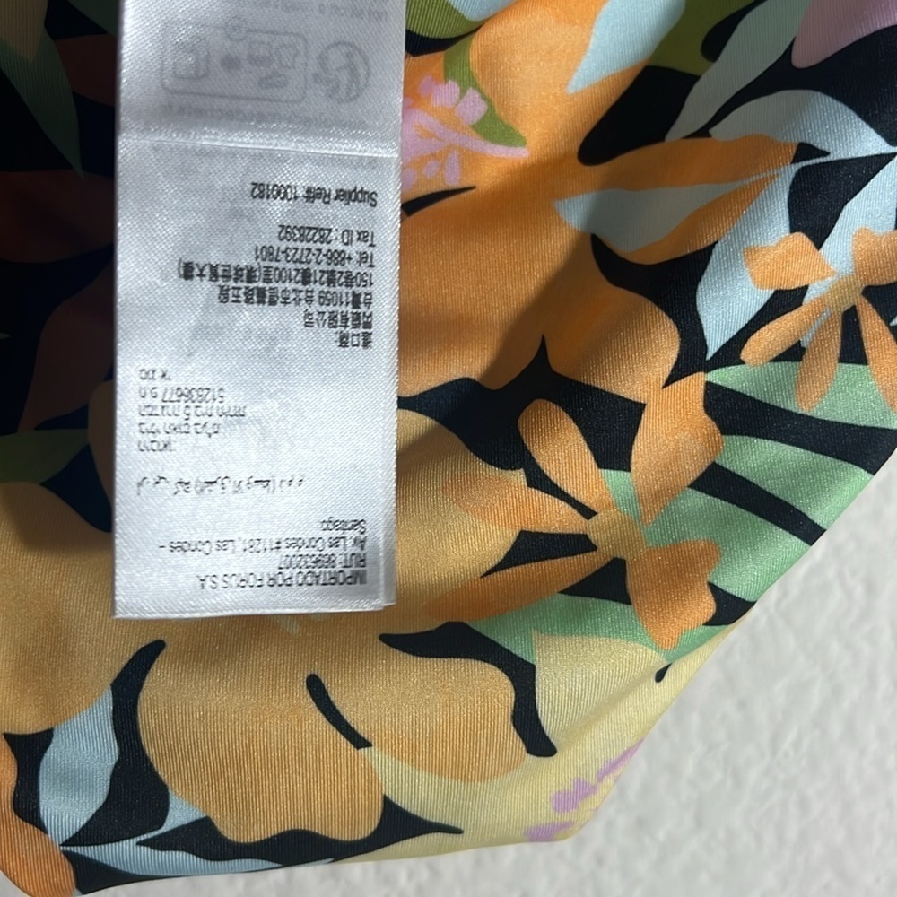 Billabong Floral Bikini in Black with Pastel Yellow, Pink & Green - Picture 9 of 13